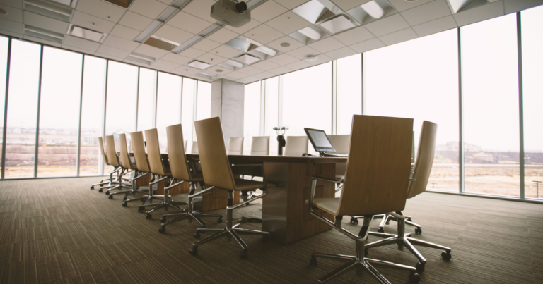 chairs around a meeting table